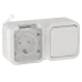 TORS Блок розетка + выключатель горизонтальный 16А IP55 TS342 белый IEK