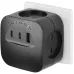 Разветвитель электрический 10А 4 розетки + 3 USB A+C со шторками черный SP-4-3USBAC-B