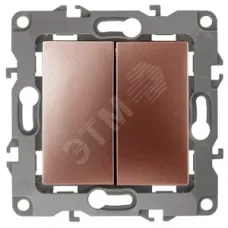 12-1106-14 ЭРА Переключатель двойной, 10АХ-250В, IP20, Эра12, медь (10/100/2500)