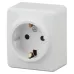 11-2203-01 ЭРА Розетка 2P+E Schuko, 16A-250В, IP20, ОУ, Эра Эксперт, белый (16/160/3200)