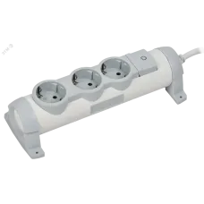 COMFORT Удлинитель У03К 3 места 2P+PE 3м 3х1,5мм2 16А белый IEK