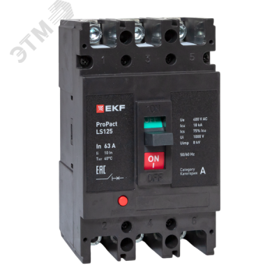 LS125 18кА 3P 63А ProPact EKF