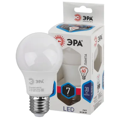Лампочка светодиодная ЭРА STD LED A60-7W-840-E27 E27 / Е27 7Вт груша нейтральный белый свет