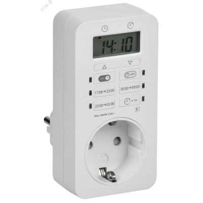РТЭ-6 Розетка-таймер электронный 1мин 24ч 16А IP20 IEK
