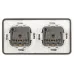 Розетка ЭРА Эксперт 11-2523-01 2х2P+E гориз. IP55, 16A-250В, СУ, белый