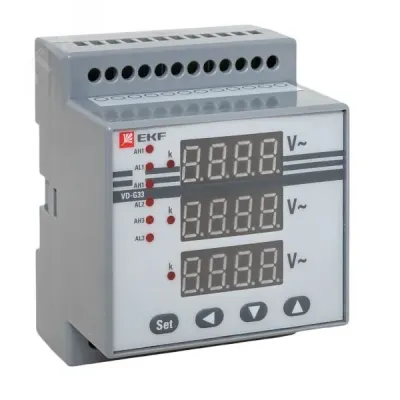 Вольтметр цифровой VD-G33 на DIN трехфазный PROxima