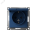 ATLASDESIGN РОЗЕТКА с заземл. со шторк. с крышкой, 16А, IP20, механизм, АКВАМАРИН