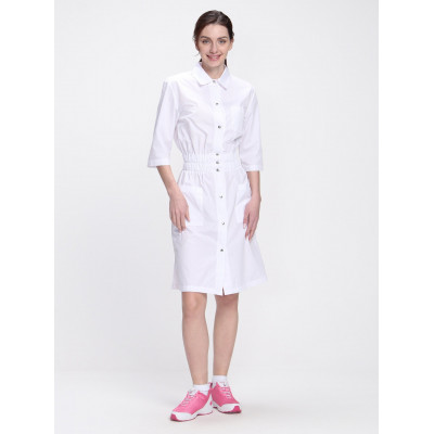 Халат женский Симпл-004 (тк.Смесовая,120) MedLine, белый,48-50,158-164
