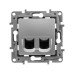 Розетка компьютерная двойная RJ45 категория 5Е UTP алюминий ETIKA