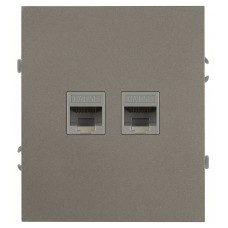 Розетка скрытого монтажа в рамку информационная двойная 2XRJ45 титан 16-3108-07 Arktik