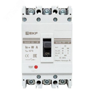 Автоматический выключатель ВА-99М 100/80А 3P 20кА EKF
