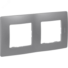 Рамка 2-местная алюминий ETIKA
