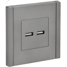 FORTE&PIANO Розетка USB A+A 3,1А FP549 сталь IEK