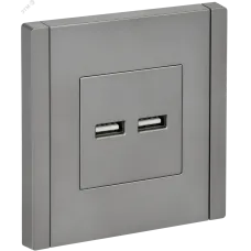 FORTE&PIANO Розетка USB A+A 3,1А FP549 сталь IEK