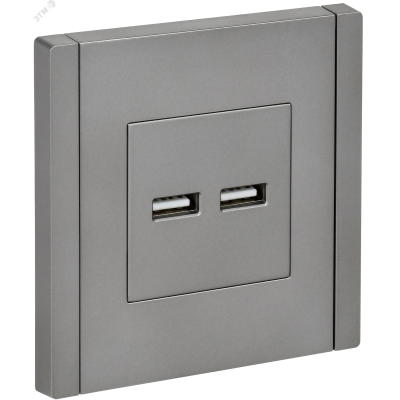 FORTE&PIANO Розетка USB A+A 3,1А FP549 сталь IEK