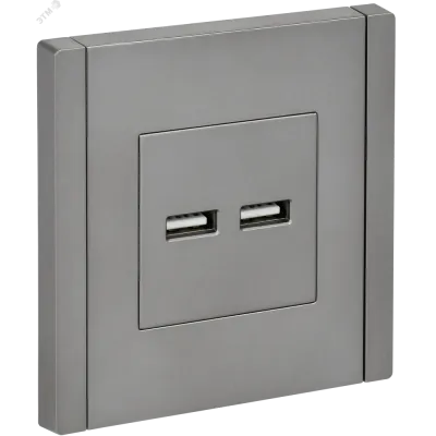 FORTE&PIANO Розетка USB A+A 3,1А FP549 сталь IEK