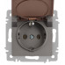 Розетка Intro Accent 6-203-09 2P+E Schuko с крышкой, 16А-250В, IP20, СУ, AL/CU, титан