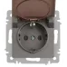 Розетка Intro Accent 6-203-09 2P+E Schuko с крышкой, 16А-250В, IP20, СУ, AL/CU, титан