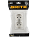 BRITE Розетка 2-местная с заземлением без защитных шторок плоская 16А в сборе РСПл12-3-БрБ белый IEK