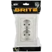 BRITE Розетка 2-местная с заземлением без защитных шторок плоская 16А в сборе РСПл12-3-БрБ белый IEK