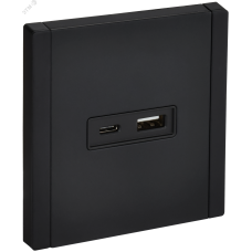 FORTE&PIANO Розетка USB A+C 18Вт FP151M металл черный IEK
