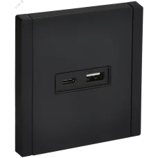 FORTE&PIANO Розетка USB A+C 18Вт FP151M металл черный IEK