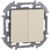 Выключатель 2-клавишный 10АХ безвинтовое крепление слоновая кость INSPIRIA Выключатель 2-клавишный 10АХ безвинтовое крепление слоновая кость INSPIRIA