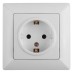 Розетка Intro Solo 4-202-01 с заземлением 2P+E Schuko, 16А-250В, IP20, СУ, белый