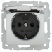 BRITE Розетка 1-местная с заземлением с защитными шторками и крышкой 16А IP20 РСбш10-3-БрГН металл хром/никель IEK