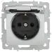 BRITE Розетка 1-местная с заземлением с защитными шторками и крышкой 16А IP20 РСбш10-3-БрГН металл хром/никель IEK