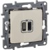 Розетка USB A+C 15Вт слоновая кость ETIKA