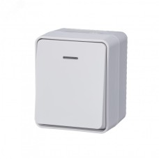 AtlasDesign Profi54 выключатель одноклавишный с подсветкой IP54 10 АХ, БЕЛЫЙ, Россия