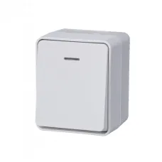 AtlasDesign Profi54 выключатель одноклавишный с подсветкой IP54 10 АХ, БЕЛЫЙ, Россия