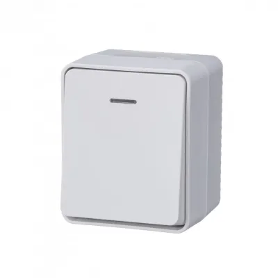 AtlasDesign Profi54 выключатель одноклавишный с подсветкой IP54 10 АХ, БЕЛЫЙ, Россия
