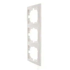 MIRA Рамка 3 поста вертикальная белая без вставок