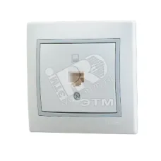 Мира Розетка RJ 45 белый с вставкой серый