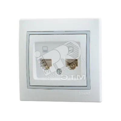 Мира Розетка RJ 45 х2 белый с вст сер