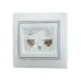 Мира Розетка RJ 45 х2 белый с вст сер Мира Розетка RJ 45 х2 белый с вст сер