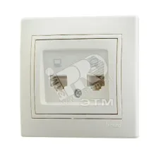 MIRA Розетка компьютерная RJ45x2 бежевая