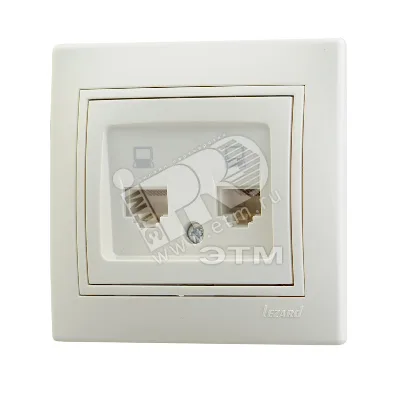 MIRA Розетка компьютерная RJ45x2 бежевая