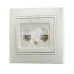 MIRA Розетка компьютерная RJ45x2 бежевая MIRA Розетка компьютерная RJ45x2 бежевая