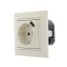 MIRA Розетка с/з + USB разъём кремовый