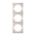 MIRA Рамка 3 поста вертикальная жемчужно-белый    перламут без вставок