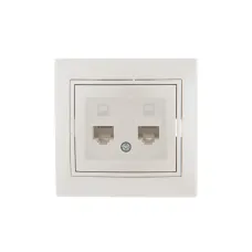 Мира Розетка RJ 45x2 жемчужно-белый