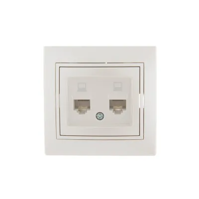 Мира Розетка RJ 45x2 жемчужно-белый