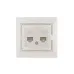 Мира Розетка RJ 45x2 жемчужно-белый Мира Розетка RJ 45x2 жемчужно-белый