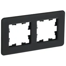BRITE Рамка 2 поста РУ-2-2-Бр стекло черный RE IEK