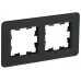 BRITE Рамка 2 поста РУ-2-2-Бр стекло черный RE IEK