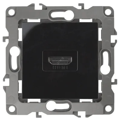 12-3114-06 ЭРА Розетка HDMI, IP20, Эра12, чёрный (10/100/3200)