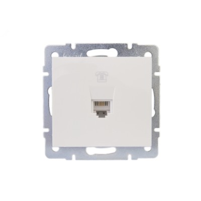 Розетка RAIN телефонная евро белая механизм